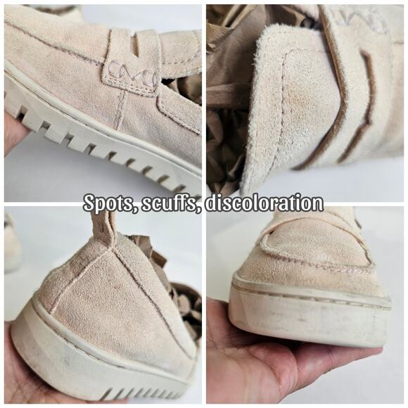 Suede Loafers Vionic Uptown Size 8.5 Pastel Peach Leather Comfort Flats Penny - Picture 10 of 14